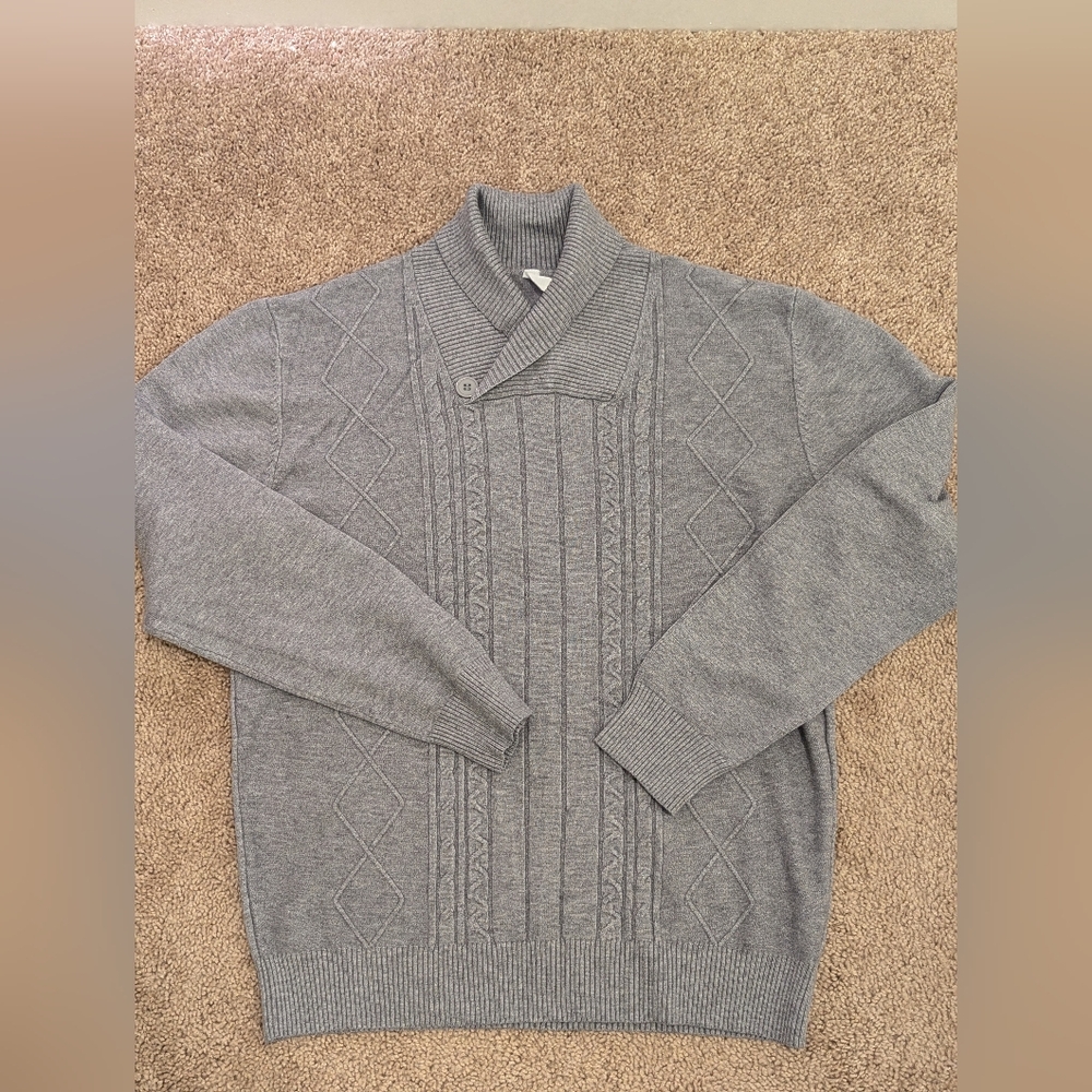 Cable knit cowl neck sweater LG